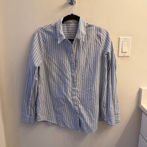 Abercrombie & Fitch Blue & White Striped Button Down Shirt | Size M
